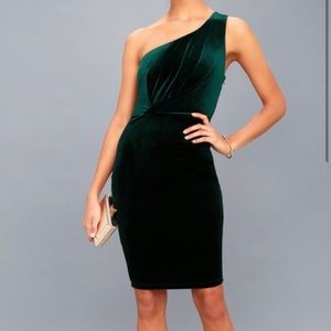Lulu’s Velvet One Shoulder Dress